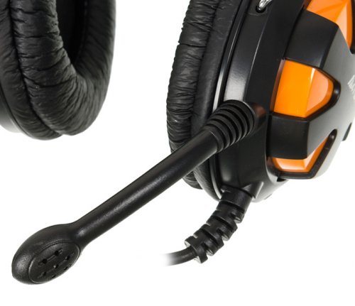 Наушники с микрофоном A4Tech HS-28 оранжевый/черный 1.8м накладные оголовье (HS-28 (ORANGE BLACK)) фото 6