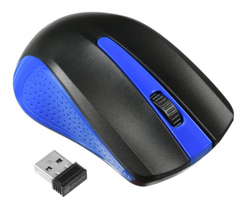 Мышь Оклик 485MW черный/синий оптическая (1000dpi) беспроводная USB для ноутбука (3but) фото 2