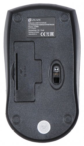 Мышь Оклик 540MW черный оптическая (1200dpi) беспроводная USB для ноутбука (3but) фото 3