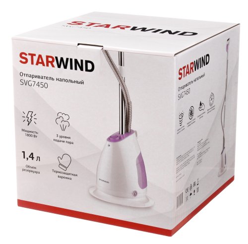 Отпариватель напольный Starwind SVG7450 1800Вт белый/фиолетовый фото 10