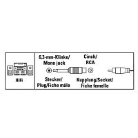 Переходник аудио Hama H-43356 Jack 6.3 (m)/1хRCA (f) черный (00043356)