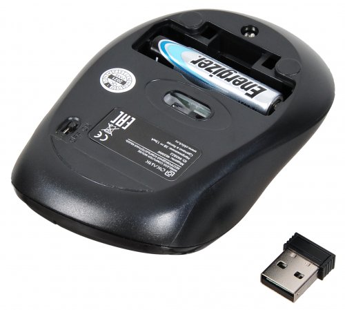 Мышь Оклик 465MW черный оптическая (1600dpi) беспроводная USB для ноутбука (6but) фото 7