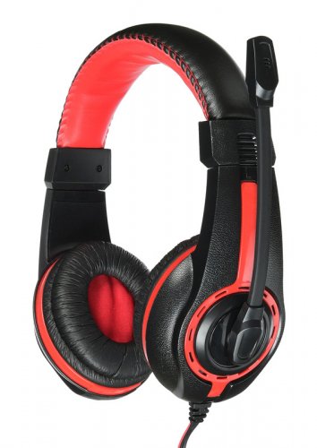 Наушники с микрофоном Оклик HS-L200 черный/красный 2.2м накладные оголовье (Y-819) фото 14