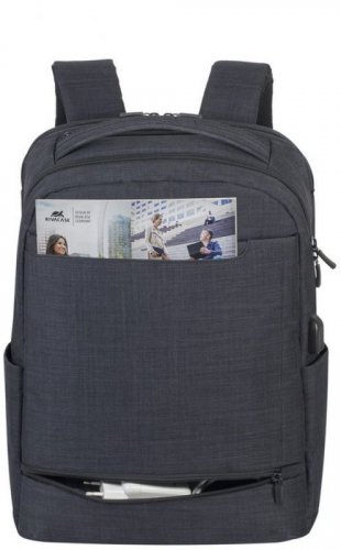 Рюкзак для ноутбука 17.3" Riva 8365 черный полиэстер фото 13