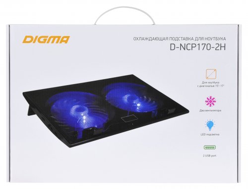 Подставка для ноутбука Digma D-NCP170-2H 17"290x270x25мм 2xUSB 2x 160ммFAN 700г черный фото 4