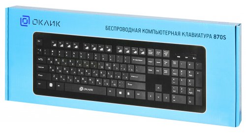 Клавиатура Оклик 870S черный USB беспроводная slim Multimedia фото 4