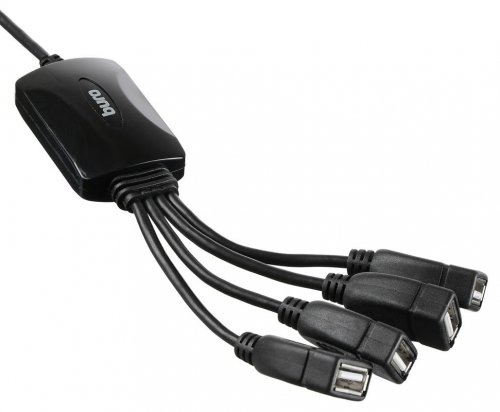 Разветвитель USB 2.0 Buro BU-HUB4-0.3-U2.0-Splitter 4порт. черный фото 6