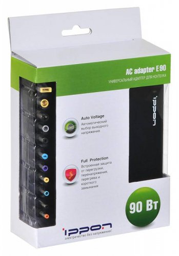 Блок питания Ippon E90 автоматический 90W 18.5V-20V 11-connectors 4.5A от бытовой электросети LED ин фото 9