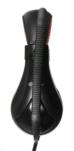 Наушники с микрофоном Оклик HS-L100 черный/красный 2м накладные оголовье (NO530) фото 12