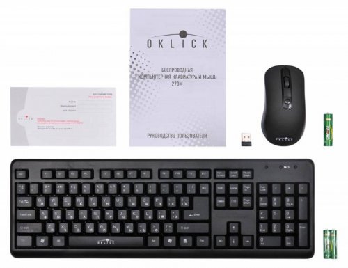Клавиатура + мышь Оклик 270M клав:черный мышь:черный USB беспроводная фото 7