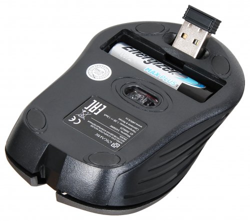 Мышь Оклик 545MW черный/серый оптическая (1600dpi) беспроводная USB для ноутбука (4but) фото 7