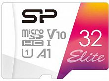Флеш карта microSDHC 32Gb Class10 Silicon Power SP032GBSTHBV1V20SP Elite + adapter