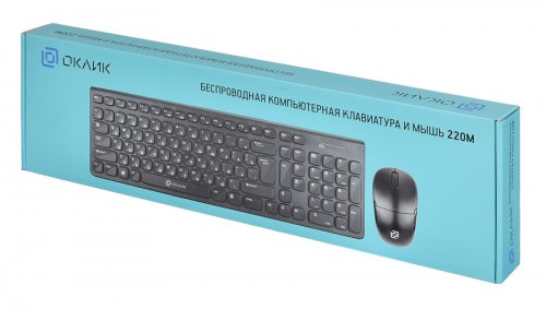 Клавиатура + мышь Оклик 220M клав:черный мышь:черный USB беспроводная slim Multimedia фото 6