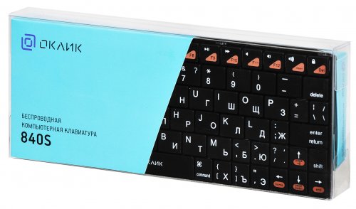 Клавиатура Оклик 840S черный USB беспроводная BT slim фото 5