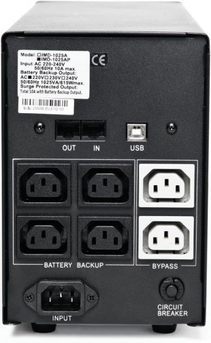 Источник бесперебойного питания Powercom Imperial IMD-1500AP 900Вт 1500ВА черный фото 3