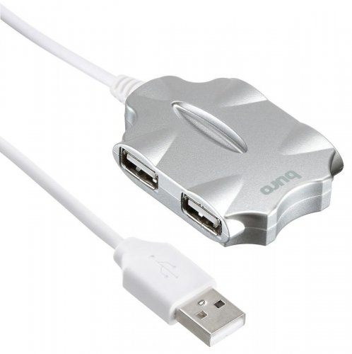 Разветвитель USB 2.0 Buro BU-HUB4-0.5-U2.0-Candy 4порт. серебристый фото 5