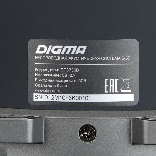 Колонка порт. Digma S-37 черный 30W 2.1 BT/USB 3600mAh (SP3730B) фото 9