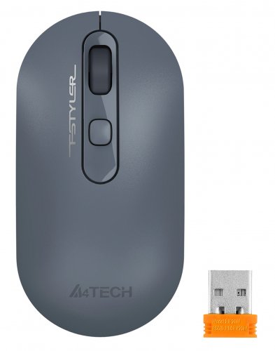 Мышь A4Tech Fstyler FG20 пепельный/синий оптическая (2000dpi) беспроводная USB для ноутбука (4but) фото 4
