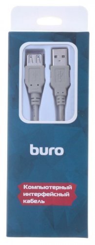 Кабель Buro BHP RET USB_AF18 USB A(m) USB A(f) 1.8м серый блистер фото 6