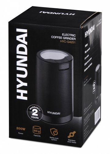 Кофемолка Hyundai HYC-G4251 200Вт сист.помол.:ротац.нож вместим.:50гр коричневый фото 2