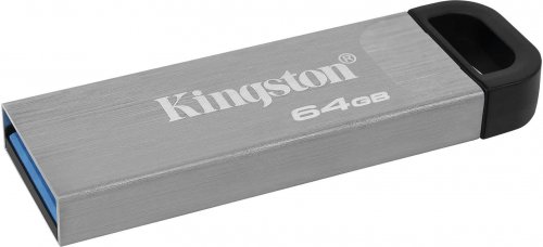 Флеш Диск Kingston 64Gb DataTraveler Kyson DTKN/64GB USB3.1 серебристый/черный фото 2
