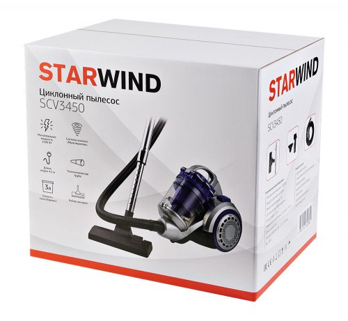 Пылесос Starwind SCV3450 2500Вт фиолетовый/серебристый фото 11