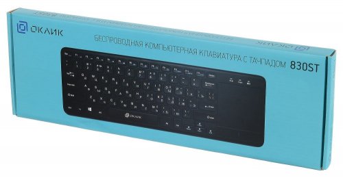Клавиатура Оклик 830ST черный USB беспроводная slim Multimedia Touch фото 7