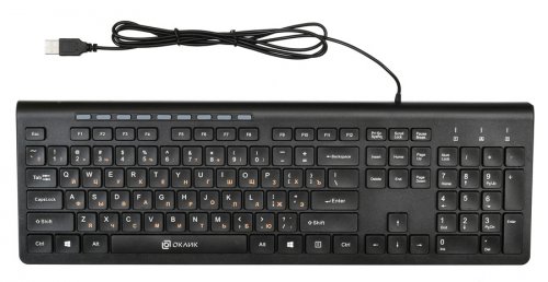 Клавиатура Оклик 480M черный/черный USB slim Multimedia фото 10