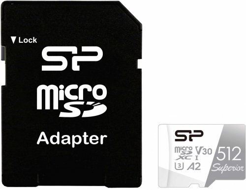 Флеш карта microSDXC 512Gb Class10 Silicon Power SP512GBSTXDA2V20SP Superior + adapter фото 2