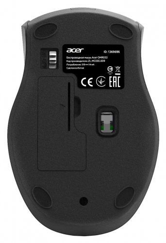 Мышь Acer OMR032 черный/красный оптическая (1600dpi) беспроводная USB (3but) фото 2