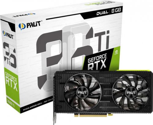 Видеокарта Palit PCI-E 4.0 PA-RTX3060Ti DUAL 8G V1 LHR NVIDIA GeForce RTX 3060Ti 8192Mb 256 GDDR6 14 фото 2