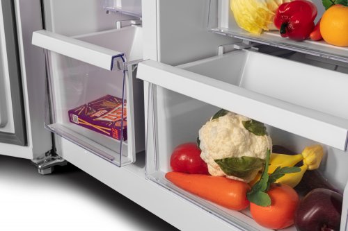 Холодильник Hyundai CS6073FV белое стекло (трехкамерный) фото 2