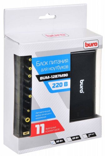 Блок питания Buro BUM-1287M90 автоматический 90W 18.5V-20V 11-connectors от бытовой электросети фото 7