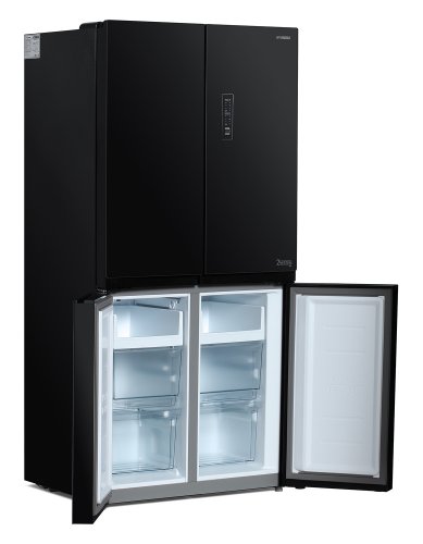Холодильник Hyundai CM5005F черное стекло (трехкамерный) фото 10