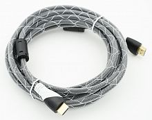 Кабель аудио-видео HDMI (m)/HDMI (m) 5м. феррит.кольца Позолоченные контакты серый
