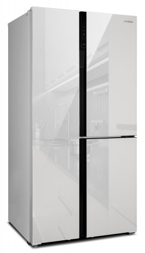 Холодильник Hyundai CS6073FV белое стекло (трехкамерный) фото 4