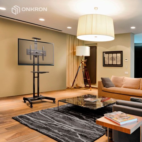 Подставка для телевизора Onkron TS1551 черный 40"-70" макс.60.5кг напольный мобильный фото 8