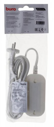 Сетевой удлинитель Buro BU-PSL2.5/W 5м (2 розетки) белый (пакет ПЭ) фото 2