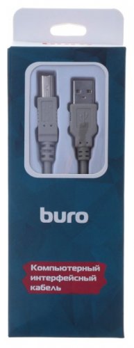 Кабель Buro BHP RET USB_BM18 USB A(m) USB B(m) 1.8м серый блистер фото 6