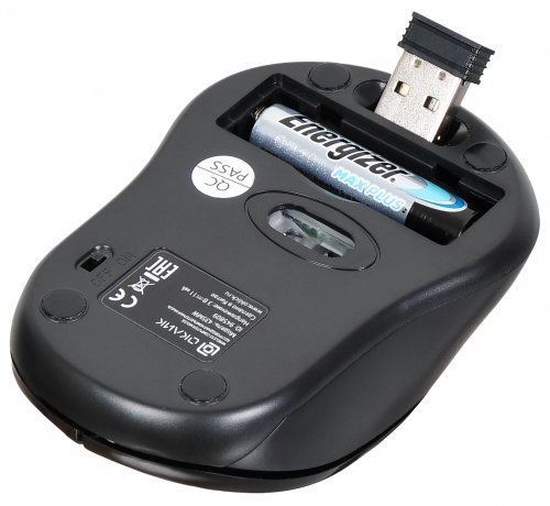 Мышь Оклик 435MW черный оптическая (1600dpi) беспроводная USB для ноутбука (4but) фото 6
