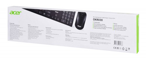 Клавиатура + мышь Acer OKR030 клав:черный мышь:черный USB беспроводная slim фото 2