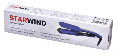 Щипцы Starwind SHE6620 40Вт макс.темп.:210С покрытие:керамическое синий фото 2