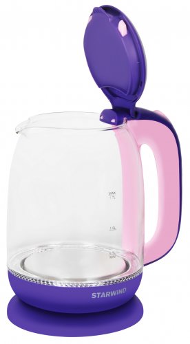Чайник электрический Starwind SKG1513 1.7л. 2200Вт фиолетовый/розовый (корпус: стекло) фото 4