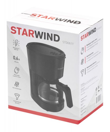 Кофеварка капельная Starwind STD0610 600Вт черный фото 8
