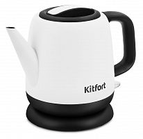 Чайник электрический Kitfort KT-6112 1л. 1630Вт белый/черный (корпус: нержавеющая сталь)