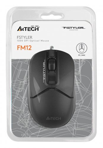 Мышь A4Tech Fstyler FM12S черный оптическая (1200dpi) silent USB (3but) фото 2