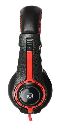 Наушники с микрофоном Оклик HS-L200 черный/красный 2.2м накладные оголовье (Y-819) фото 2