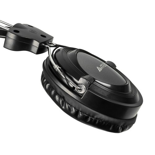 Наушники с микрофоном A4Tech HS-19 серебристый/черный 2м накладные оголовье (HS-19-1) фото 3