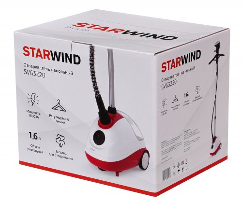 Отпариватель напольный Starwind SVG3220 1800Вт белый/красный фото 19