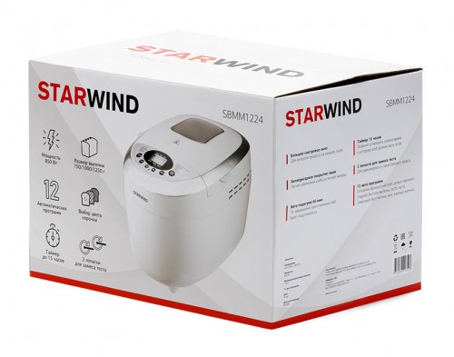 Хлебопечь Starwind SBMM1224 850Вт белый фото 7